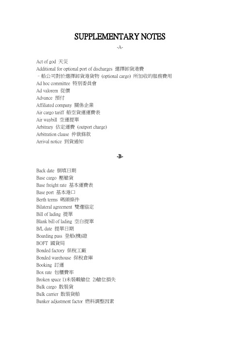 海运名词解释