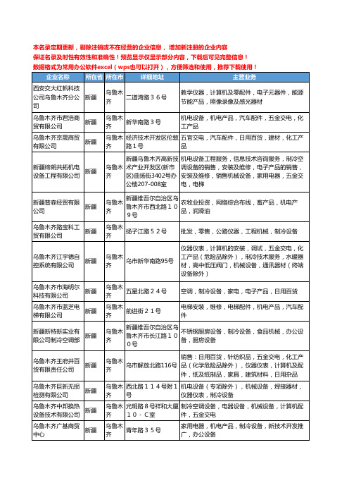 新版新疆省机械制冷工商企业公司商家名录名单联系方式大全79家
