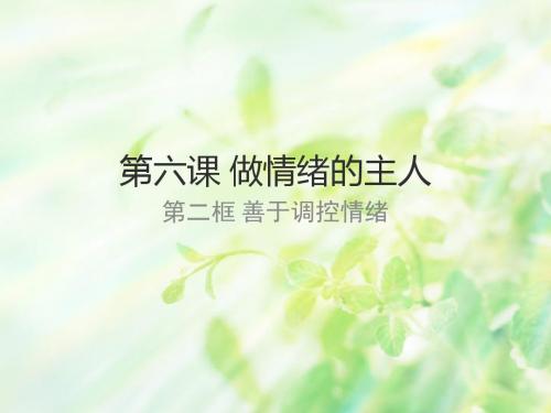 第六课 第二框善于调控情绪