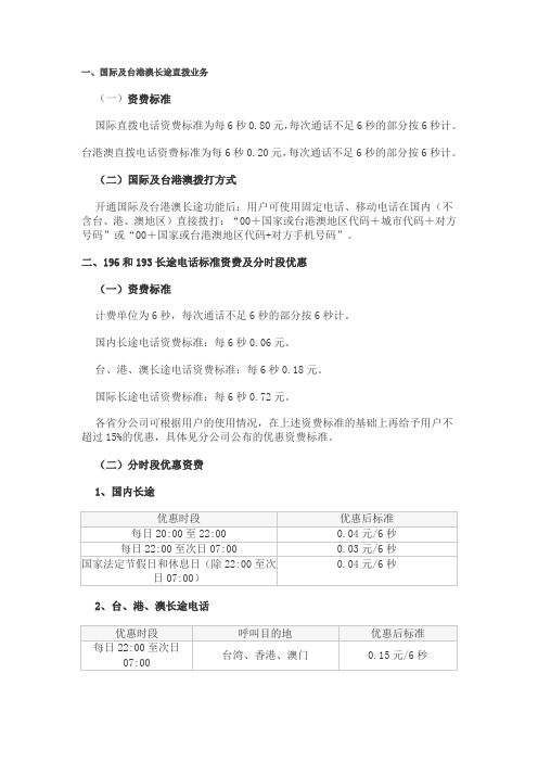 通信资费