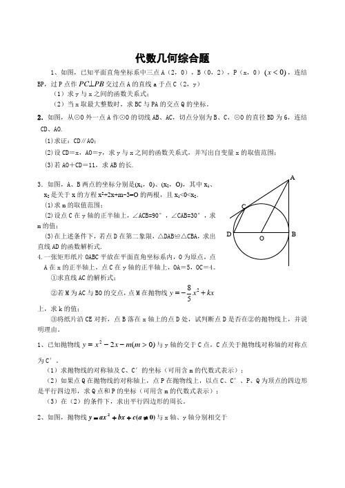 代数几何综合题(含答案)