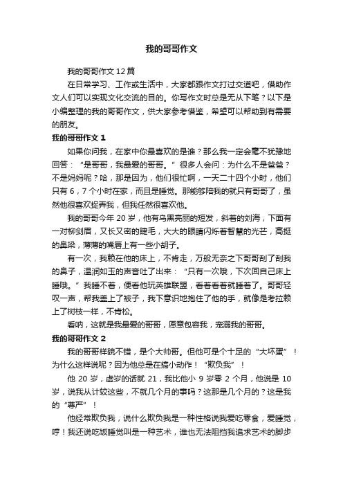 我的哥哥作文12篇