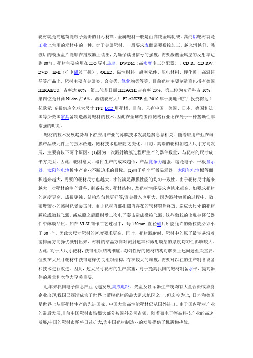 靶材就是高速荷能粒子轰击的目标材料