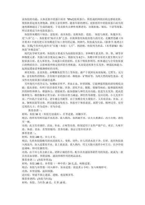说鱼胶的功能