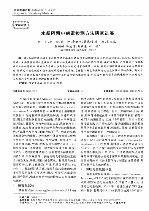 水貂阿留申病毒检测方法研究进展