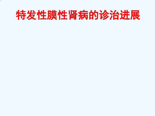 特发性膜性肾病诊治进展