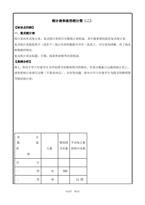 6 统计表和条形统计图(二)
