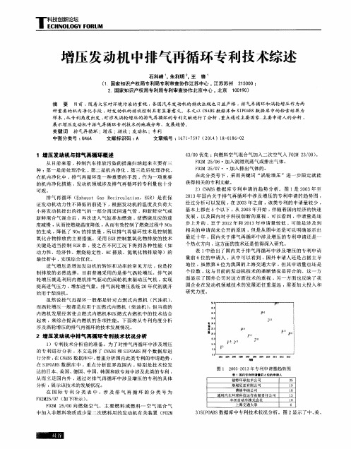 增压发动机中排气再循环专利技术综述