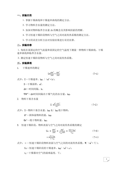 干燥速率曲线