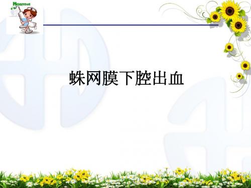 蛛网膜下腔出血的护理PPT课件-PPT课件