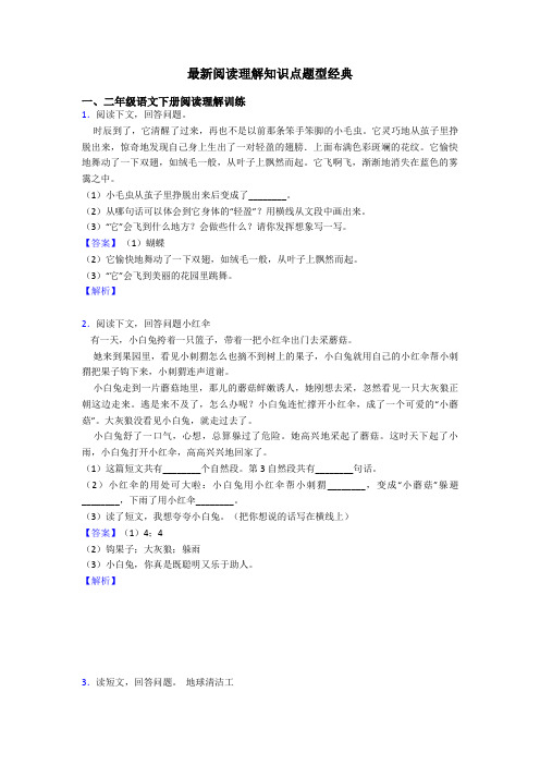二年级最新阅读理解知识点题型经典