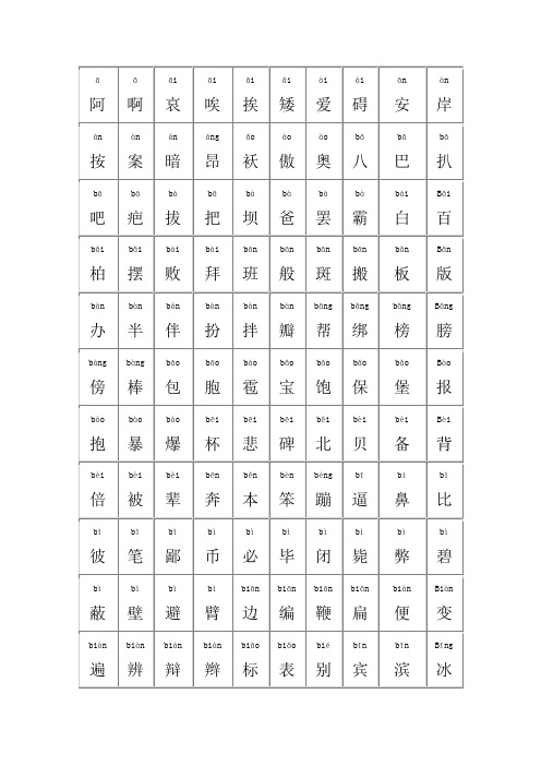 所有常用汉字(附加拼音)