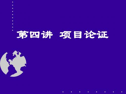 第四讲 项目论证