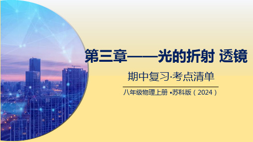 专题 光的折射 透镜(考点)-2024-2025学年八年级物理上学期考点大串讲(苏科版2024)