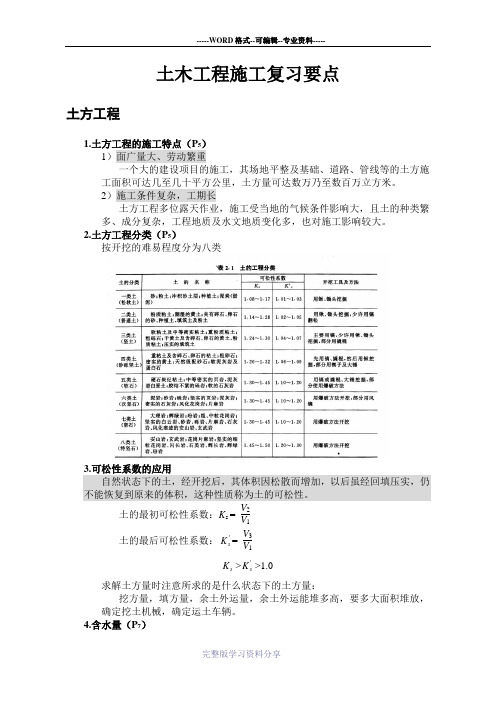 土木工程施工复习要点