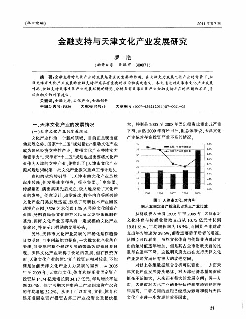 金融支持与天津文化产业发展研究