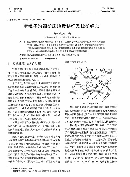 穷棒子沟钼矿床地质特征及找矿标志