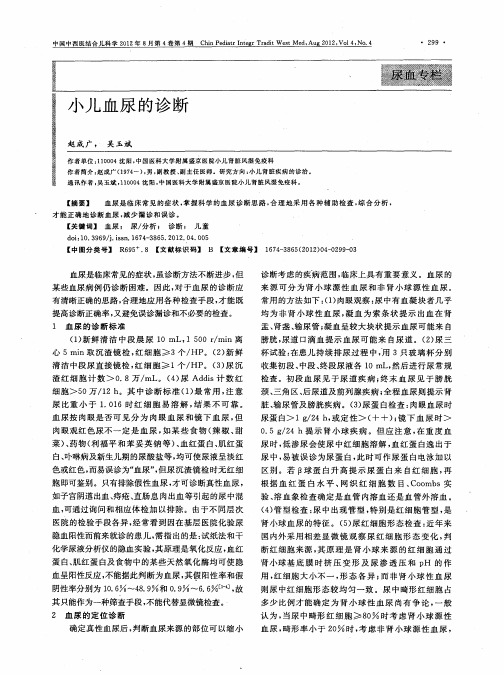 小儿血尿的诊断
