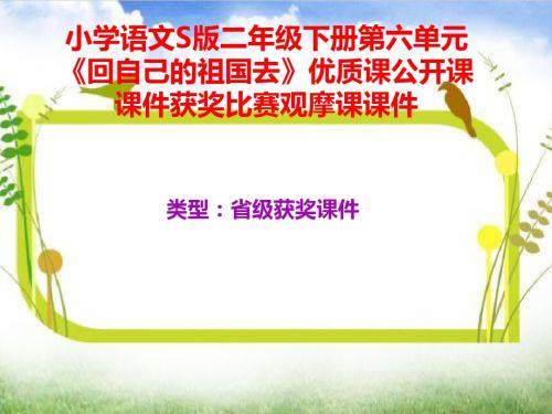 小学语文S版二年级下册第六单元《回自己祖国去》优质课公开课课件获奖课件比赛观摩课课件B003
