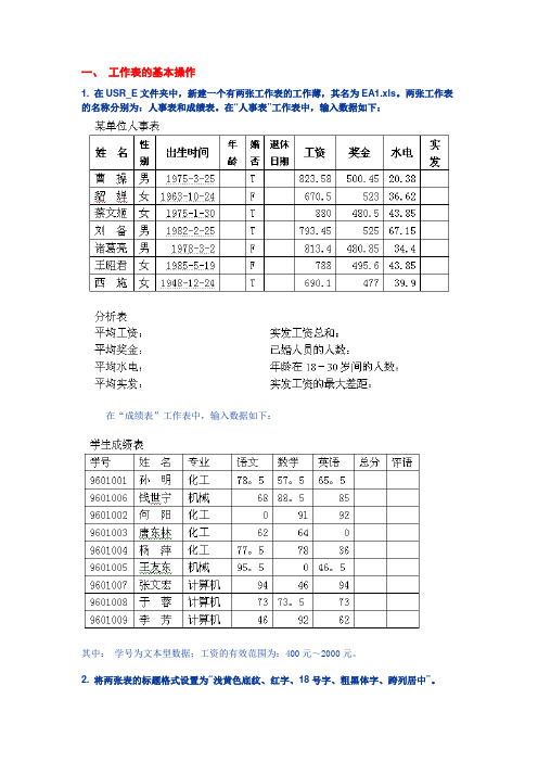Excel作业(2011)