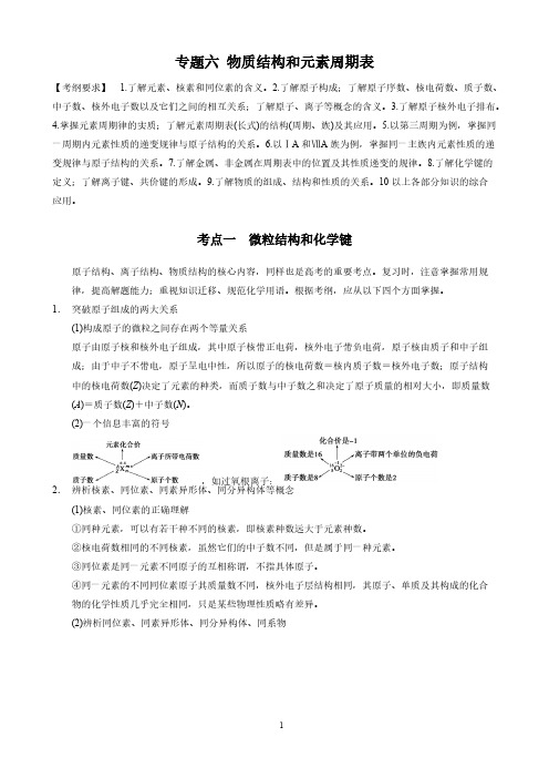 高考化学二轮复习 专题6 物质结构和元素周期律【VIP专享】