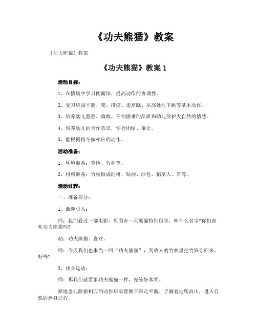 《功夫熊猫》教案