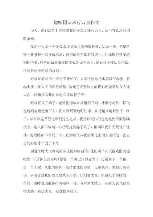 趣味团队珠行万里作文