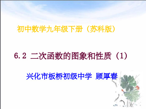 次函数的图象和性质1江苏省兴化市板桥初级中学顾厚春