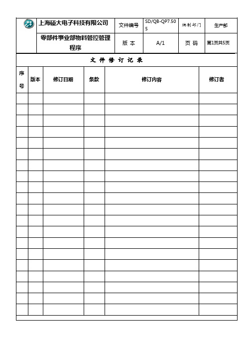 物料控制管控办法。