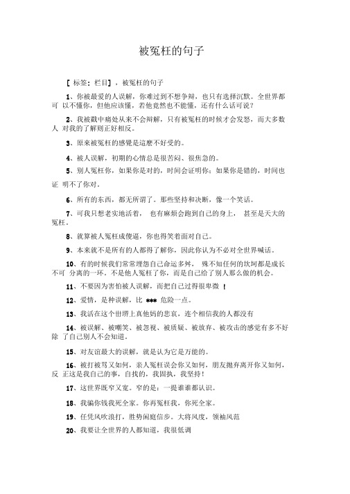 被冤枉的句子