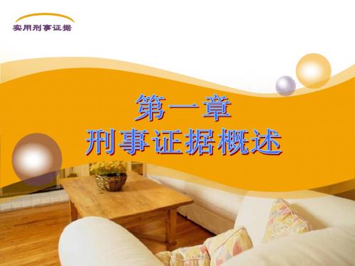 第一章 刑事证据概述