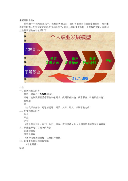 职业生涯管理作业