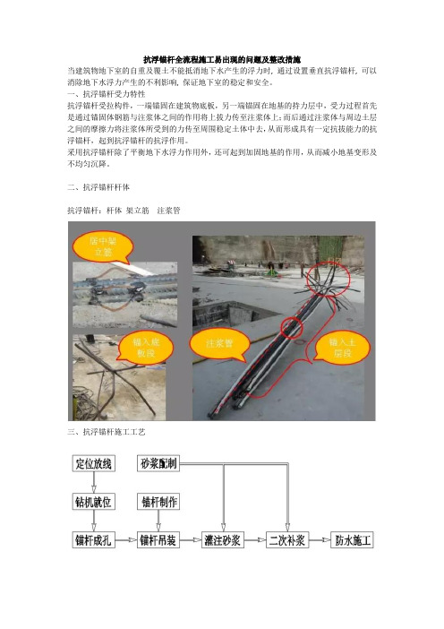 抗浮锚杆全流程施工易出现的问题及整改措施