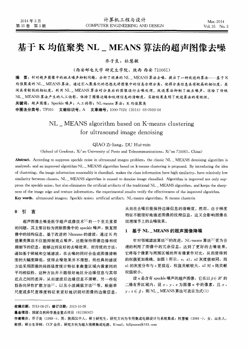 基于K均值聚类NL-MEANS算法的超声图像去噪