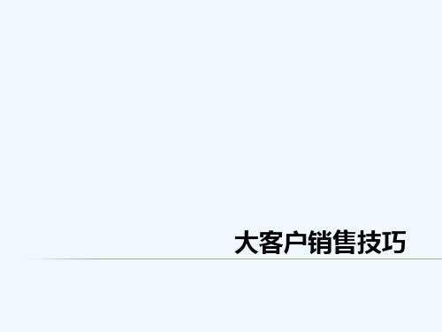 大客户销售客户分析报告