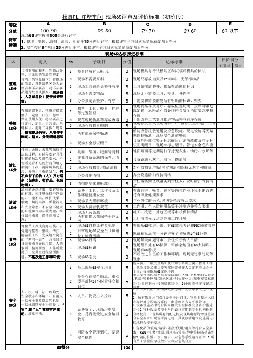 注塑车间6S标准