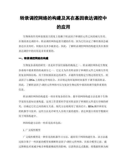 转录调控网络的构建及其在基因表达调控中的应用