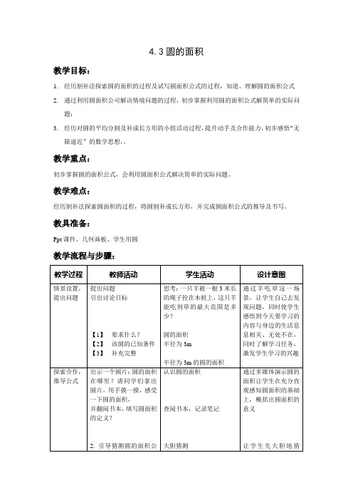 4.3《圆的面积》教案+反思