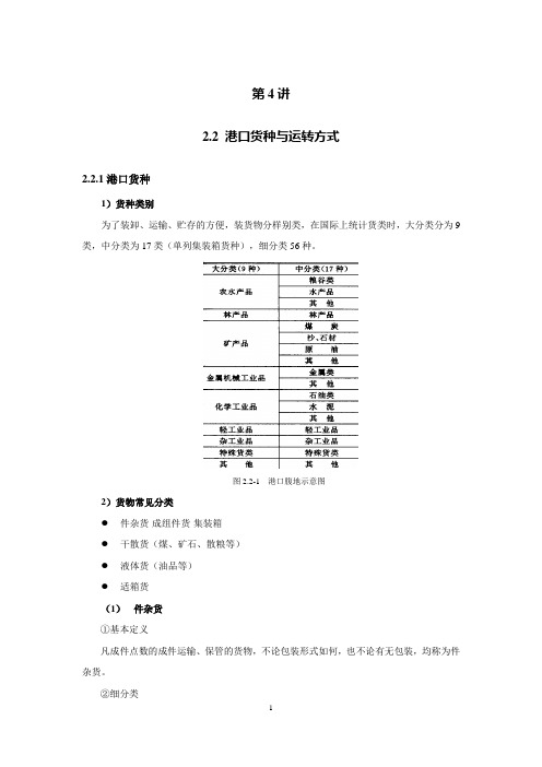 长沙理工大学港口规划布置第4讲__2.2 港口货种与运转方式__肖政分析