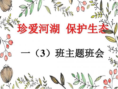珍爱河湖  保护生态主题班会