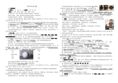美术复习知识