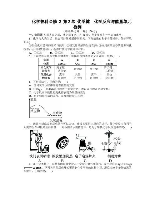 二章化学键化学反应与能量单元检测(附答案)