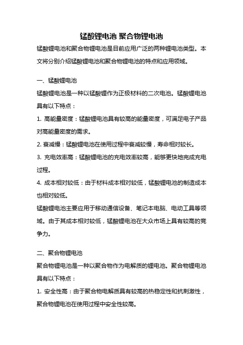 锰酸锂电池 聚合物锂电池