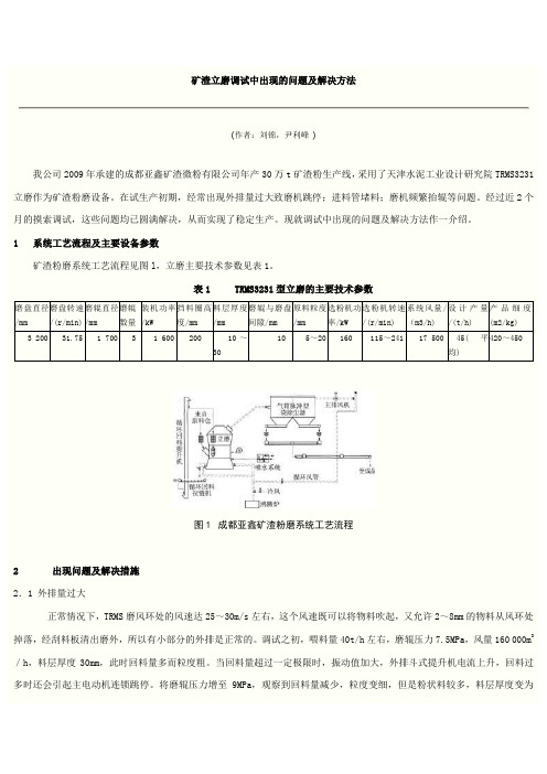 矿渣立磨调试中出现的问题及解决方法