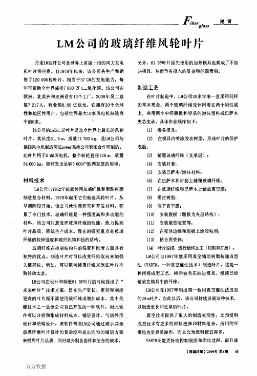LM公司的玻璃纤维风轮叶片