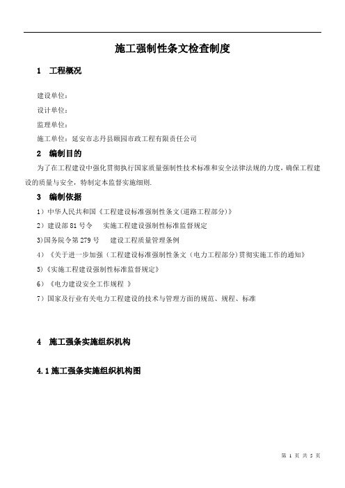 施工强制性条文检查制度