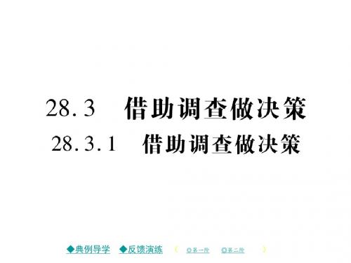 九年级数学下册课件(华师大版)：28.3.1 借助调查做决策