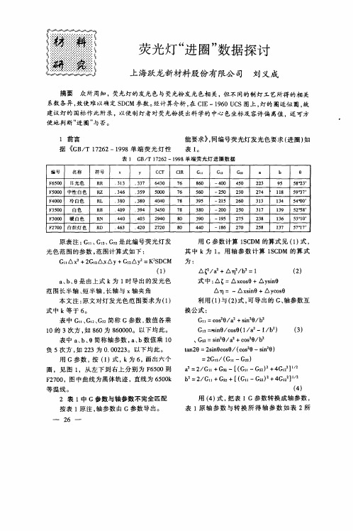 荧光灯“进圈”数据探讨