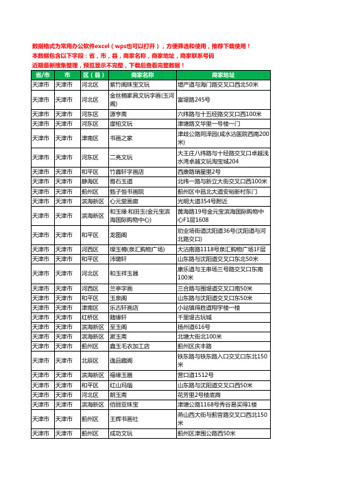 2020新版天津市天津市古玩工商企业公司商家名录名单联系电话号码地址大全512家