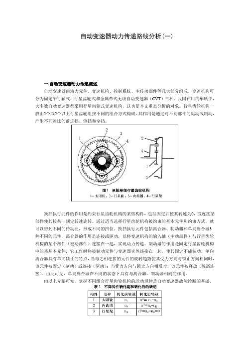 自动变速器动力传递路线分析重点讲义资料